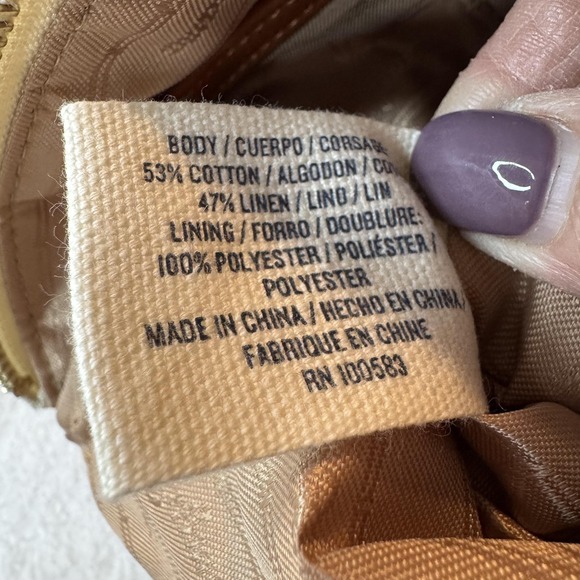 Tommy Bahama Wristlet Clutch Womens Beige Flamingo Embroidered Linen Zip Top - Picture 8 of 10